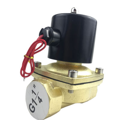 2W350-35 1 1/4 Inch Pure Brass Solenoid Valve Water Air Valve Normally Close NC