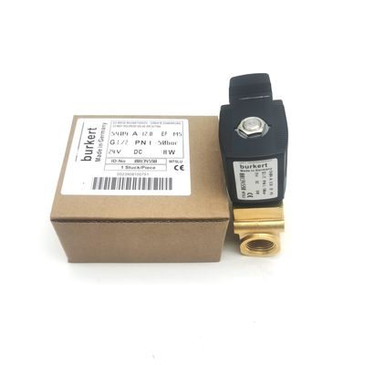 Burkert 00132865 AC24V Solenoid Valve Direct Acting G1/8 6014 C Normally Closed 0~25bar 3/2 Way Brass Body