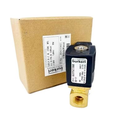 Brass Body Burkert Solenoid Valve 00308503 DC24V 8W G3/4 2/2 Normally Closed 20 Flow Hole 5404 Type  1-32 Bar
