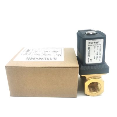 Burkert Solenoid Valve Brass Body 00308120 G1 2/2 Normally Open 25 Flow Hole FKM (Fluororubber) Seal 8W 1-25bar