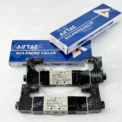 5 Way 3 Position 4V130E-06 Air Fluid AIRTAC Solenoid Valve With Aluminum Alloy Body