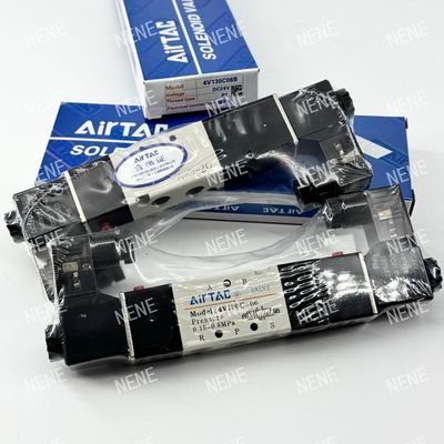 5 Way 3 Position 4V130E-06 Air Fluid AIRTAC Solenoid Valve With Aluminum Alloy Body
