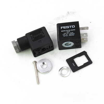 FESTO 4527 MSFG-24-50/60 Solenoid Coil, 24VDC, 4.5W, IP65, Plug Vanes for MSSD-F, 3-Pin