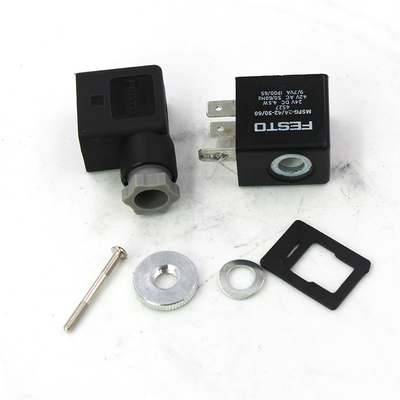 FESTO 4527 MSFG-24-50/60 Solenoid Coil, 24VDC, 4.5W, IP65, Plug Vanes for MSSD-F, 3-Pin