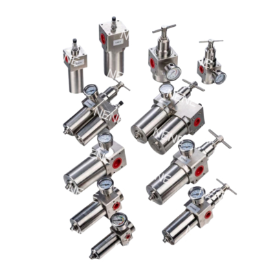 SFSRSL400  1/2" Thread Size Air Filter Lubricator Triple Piece Stainless Steel Filter Regulator Oil Mist Device