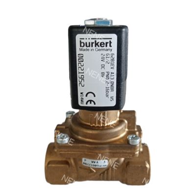 00322503 6281 G3/8 2/2 Normally Closed 10.0 Flow Hole NBR Sealed Brass Valve Body AC24V 8W 0.2-16bar -10~+80 ℃ Burkert Solenoid Valve