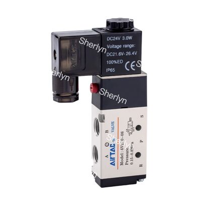 AIRTAC DC24V Solenoid Valve Two Position Five Way Reversing Valve with IP65 Enclosure Rating