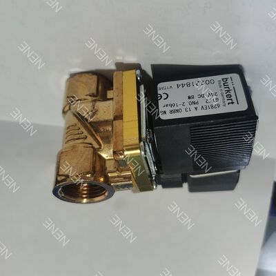 Brass Body Solenoid Valve BURKERT Type 6281 00221871 G1/2 2/2 Way Normally Closed FKM Seal 13.0 Orifice DC24V 8W 0.2-16bar 0 to +120°C