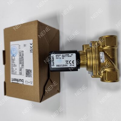 DC24V BURKERT Type 6281 00221868 G3/8 2/2 Normally Closed Brass Valve Body Manual Override Function 13.0 Flow Orifice FKM Seal 8W 0.2-16bar 0 to +120°C