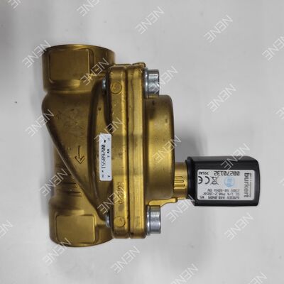 AC24V High Temperature FKM Seal Solenoid Valve BURKERT Type 6281 00221878 G3/4 2/2 NC Brass Body 20.0 Orifice 8W 0.2-16bar 0~+120°C
