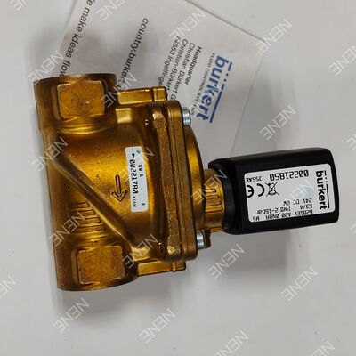 AC24V High Temperature FKM Seal Solenoid Valve BURKERT Type 6281 00221878 G3/4 2/2 NC Brass Body 20.0 Orifice 8W 0.2-16bar 0~+120°C