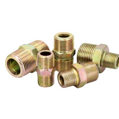 BSP Hydraulic Union Flat Mouth 3/8" Union Joint Nominal Pressure 30MPa Pneumatic Pipe Fittings