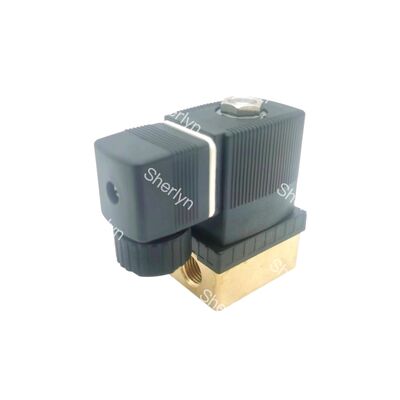 Burkert 00125301 Industrial Solenoid Valve, G1/4 Inch Port, 3.0 Flow Orifice, FKM Sealed Brass Housing, 24V DC Power 8W, 0~6bar Low Pressure Application