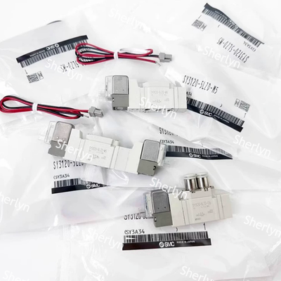 Built-in Manual Override SMC SY3220-5LZD-M5 DC24V Air Valve for Long-stroke Conveyor Locking Cylinder Control
