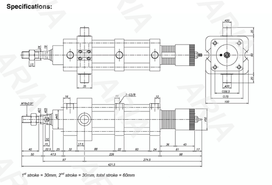 NNFA063/0050/0010TC(S) ISO 6432 International Standard ASCO Solenoid Valve NNS Series Double Acting Single Rod Ideal