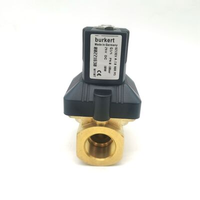 Genuine Burkert Type 6213 Solenoid Valve 00221621 AC220V 8W, G3/4 2/2 Way Normally Closed Brass Valve, 13 Flow Orifice NBR Seal, -10~80°C 0-10 Bar Medium Control