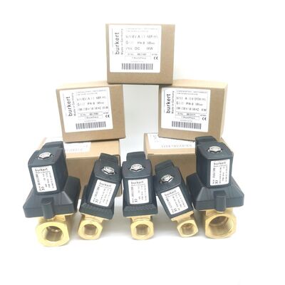 20mm Large Flow Orifice NBR Sealed Burkert 6213 Solenoid Valve 00221633, G3/4 Normally Closed 2/2 Way Brass Body AC220V 8W, Working Temp -10~80°C 0-10bar