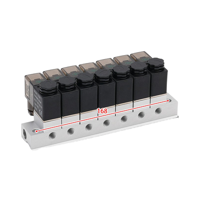 FKM Seal Ring 1-Inlet-6-Outlet 2V025-06-6F Solenoid Valve Manifold and 2V025-06-7F 1-Inlet-7-Outlet