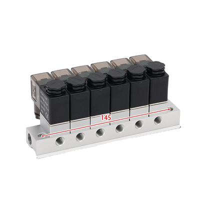 FKM Seal Ring 1-Inlet-6-Outlet 2V025-06-6F Solenoid Valve Manifold and 2V025-06-7F 1-Inlet-7-Outlet