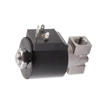 8.7AAS025B Stainless Steel 304 Air Valve 3/8 1/4 3/8 Port Size PTFE Seal Material  Orifice Size 2.5mm 24VAC Voltage