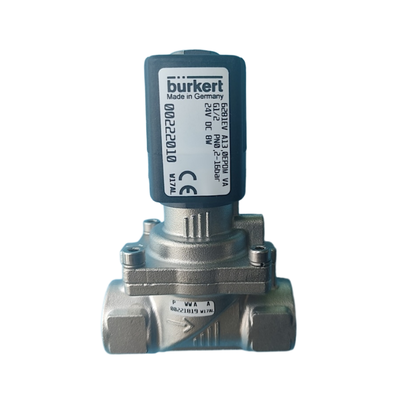 Burkert Type 6281 Servo Diaphragm Solenoid Valve 00323973 00323975 G1/2 Female Thread 2/2 NC With Manual Override Stainless Steel Valve Body FKM Seal 13.0 Flow Orifice DC24V AC220V