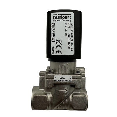 High Flow Industrial Solenoid Control Valve Burkert 6281 G1 2/2 NC Stainless Steel Body Wear Resistant EPDM Seal 25mm Flow Orifice 8W Coil DC24V AC24V AC220V Selectable 00222019 00222020 00222021