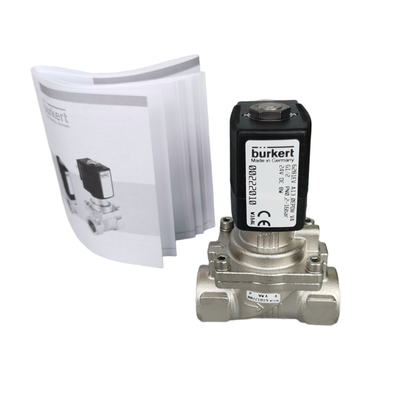 G1 1/2 G2 Female Thread Burkert 6281 NO Fluid Control Unit 2/2 NO 40.0 Orifice FKM Seal Stainless Steel Construction 8W Coil DC/AC Power 00228399 00228400 00228401 00228402 00228403 00228404