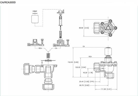 GOYEN 3/4 Inch Pulse Valve CA20DD CA20DD4 Threaded Connection Right Angle K2000 K2007