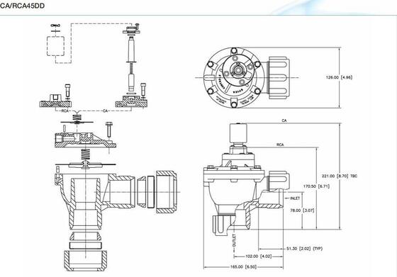 Pulse Valve CA45DD RCA45DD 1.5 Inch Locking Nut Electromagnetic Pulse Valve RCAC45T010-305