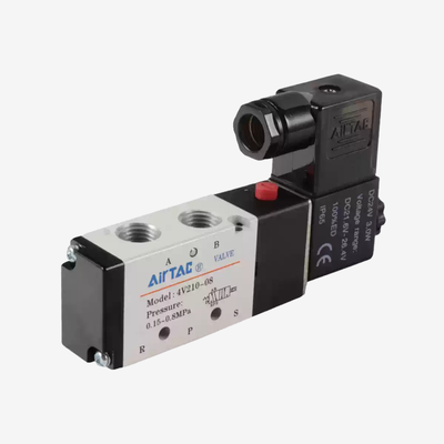 Airtac 4V410-15 Large Flow Sliding Spool Air Control Valve Aluminum Alloy Body No Lubrication Required Manual Override For Heavy Duty Cylinder Drive Circuit