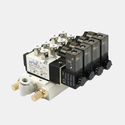 Airtac 4V310-10 Pneumatic Control Solenoid Valve Manifold Kit 2 3 4 5 6 Station Manual Override For Debugging Fast Response Large Flow Pneumatic Valve Unit