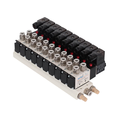 Airtac 4V210-08 Directional Control Solenoid Valve Assembly 7 To 10 Station Combined Valve Pack Short Flow Path Low Air Leakage For Multi Channel Air Control System