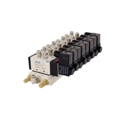 Airtac 4V310-08 Pneumatic Control Solenoid Valve Manifold Kit 7 8 9 10 Station Valve Island Manual Override Function Multiple Voltage Options For Machine Debugging