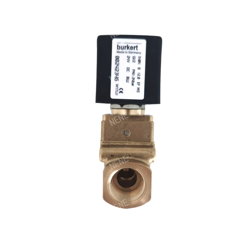 00126162 6014 D burkert solenoid valve Direct Acting Bottom Plate Connection Normally Open 2.0 Flow Hole AC24V 8W Brass Valve Body 0~10bar