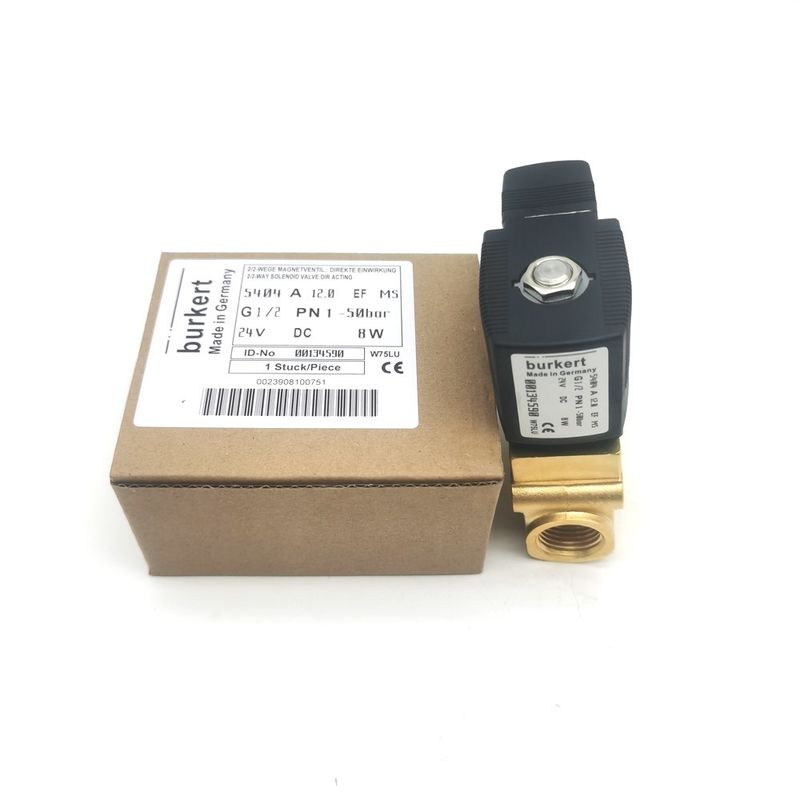 Burkert 00132865 AC24V Solenoid Valve Direct Acting G1/8 6014 C Normally Closed 0~25bar 3/2 Way Brass Body
