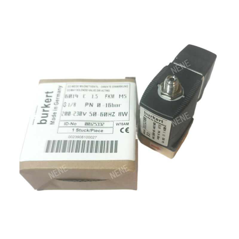G1/4 Burkert Solenoid Valve 00125302 6013 Type Direct Acting Inch 2/2 Normally Closed 3.0 Flow Hole FKM Sealed Brass Valve Body 24VAC 8W 0~10bar