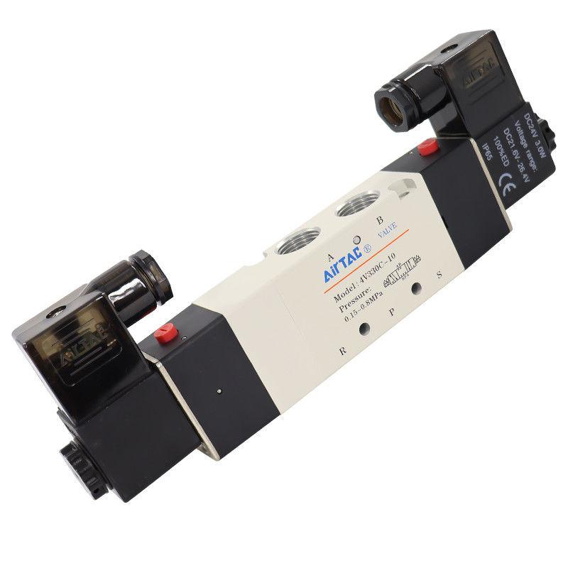 Airtac 4V330C-08 DC24V 4V330C-10 AC220V Solenoid Air Valve(5/2,5/3 way) - 4V330C08B