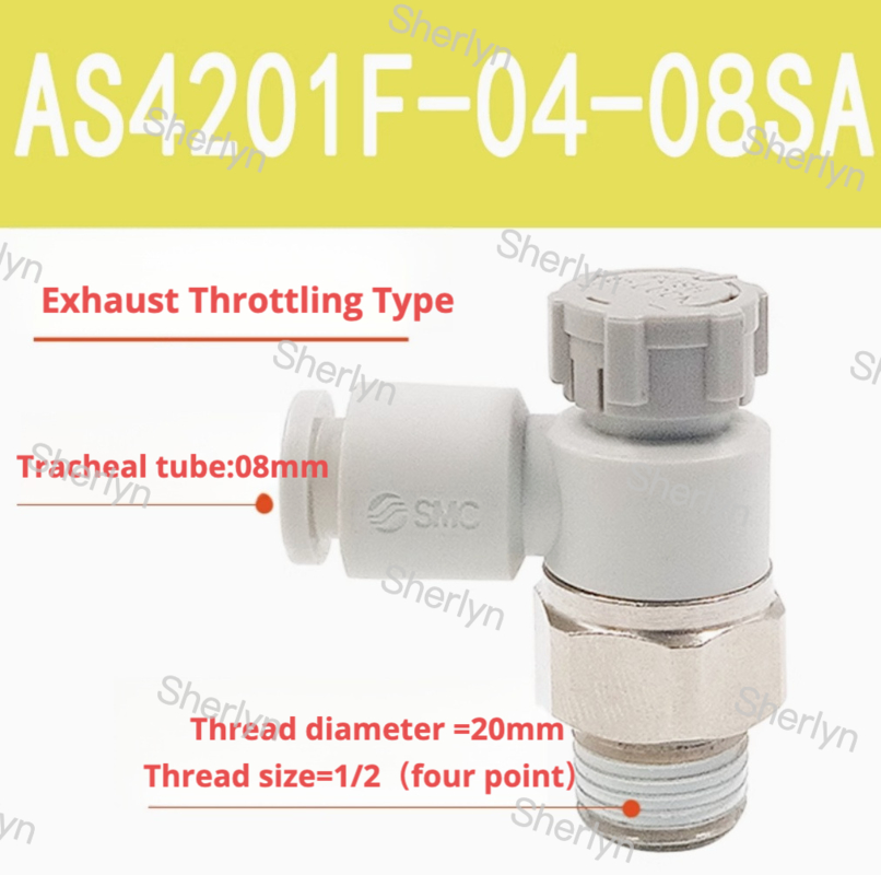 SMC Type Tracheal Joint Throttling Speed Control Valve AS1201F-M5-04