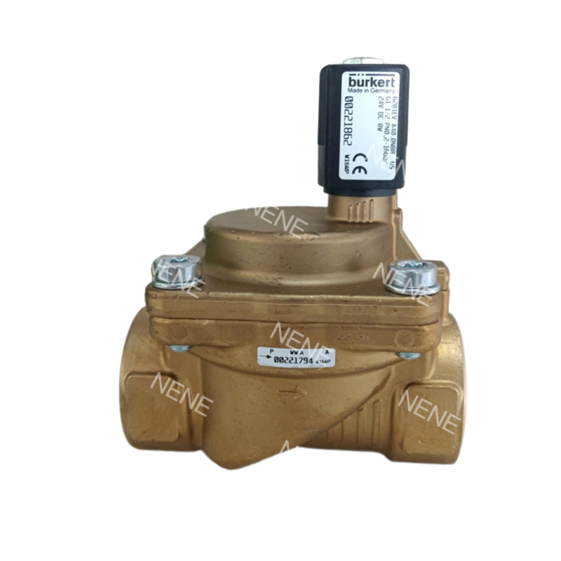 00221846 6281 G1/2 2/2 Normally Closed 13.0 Flow Hole NBR Sealed Brass Valve Body AC220V 8W 0.2-16bar -10~+80 ℃ BURKERT Solenoid Valve