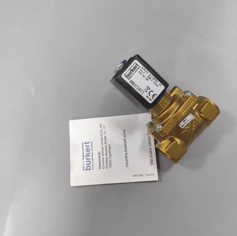 00221871 00221872 00221873 BURKERT G1/2 6281EV A 2/2 Normally Closed 13.0 Flow Hole FKM Sealed Brass Valve Body