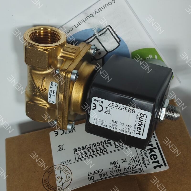 G3/4 Port Industrial Solenoid Valve BURKERT Type 6281 00221874 2/2 Normally Closed Brass Body FKM Seal 13.0 Flow Orifice DC24V 8W 0.2-16bar 0 to +120°C