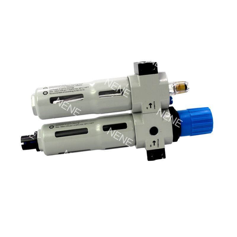 Air preparation unit Festo FRC-3/8-D-7-MINI-A 162764 Pneumatic FRL Unit G3/8 40μm Fully Automatic Drain 0.5-7bar 1500L/min Zinc Die-Cast With Pressure Gauge Metal Bowl Guard