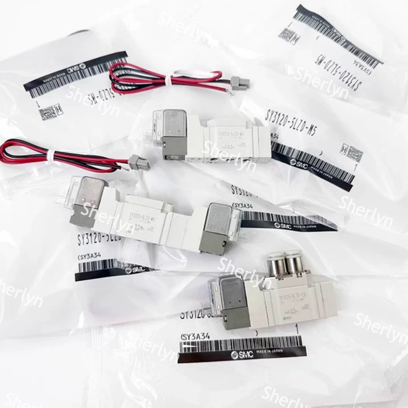 Built-in Manual Override SMC SY3220-5LZD-M5 DC24V Air Valve for Long-stroke Conveyor Locking Cylinder Control