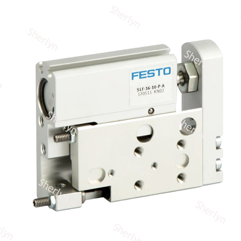 Double Acting FESTO 170503 SLF-6-10-P-A Linear Slide Air Cylinder, 6×10mm Spec Corrosion Resistant Aluminum Body Elastic End Cushion for Automation Equipment