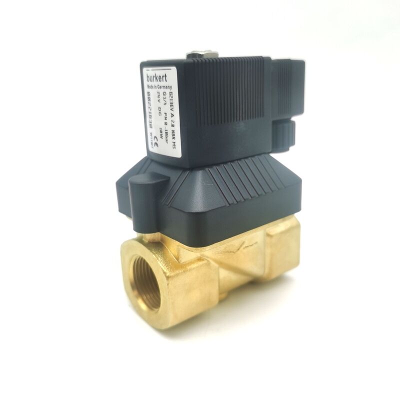 DC24V 8W Genuine Burkert 00221630 6213 NC Diaphragm Valve, G3/4 Internal Thread 20 Flow Hole NBR Gasket, Brass Housing For -10℃~80℃ 0-10bar Pipeline System