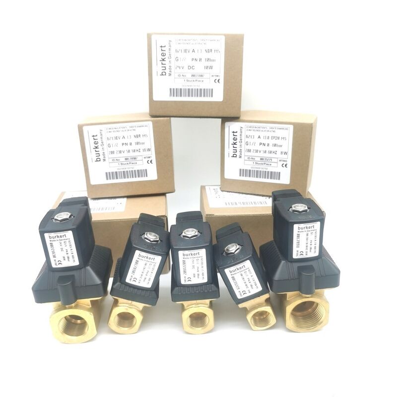 20mm Large Flow Orifice NBR Sealed Burkert 6213 Solenoid Valve 00221633, G3/4 Normally Closed 2/2 Way Brass Body AC220V 8W, Working Temp -10~80°C 0-10bar