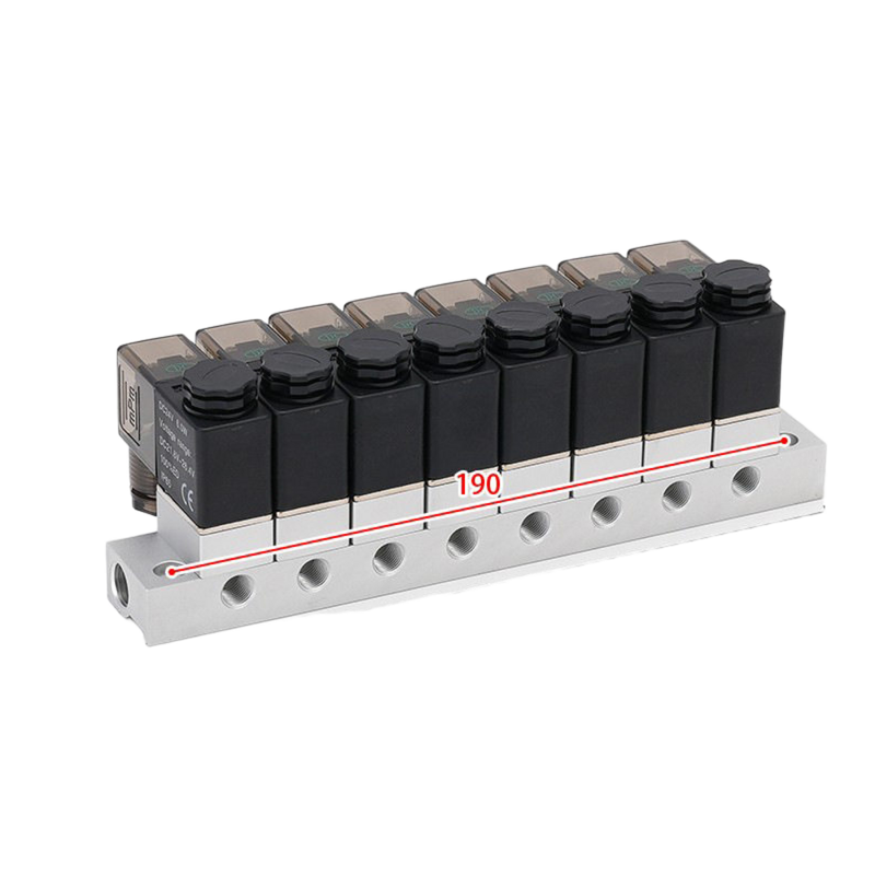 1-Inlet-8-Outlet 2V025-06-8F Solenoid Valve Manifold and 2V025-06-10F 1-Inlet-10-Outlet FKM Seal Ring Multi-position Air Intake Valve