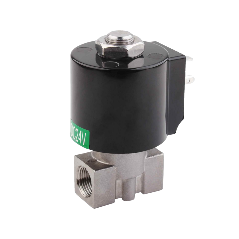 8.7AAS030B  3mm Orifice Size Solenoid Valve 2 Way NC Port Size 3/8 1/4 3/8  Stainless Steel 304 Body Material