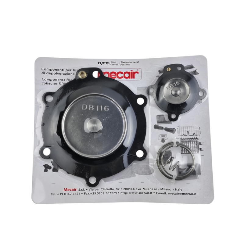 Field Maintenance Spare Consumable DB116 FKM Diaphragm Spring Unit Direct Swap To Fix Air Leakage Issues On Mecair Pulse Jet Valve