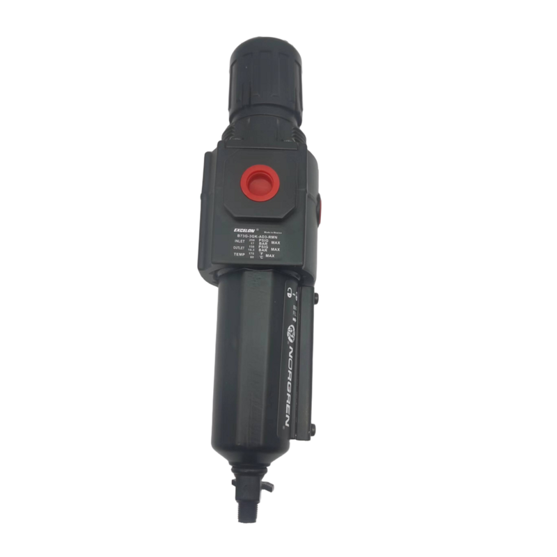 NORGREN B73G‑3GK‑AT3‑RMN B73G‑3GK‑AT1‑RMN Excelon Filter‑Regulator G3/8 Auto‑Drain Polycarbonate Bowl 5μm 40μm Push‑Lock Knob Without Gauge For Modular Pneumatic Air Preparation System